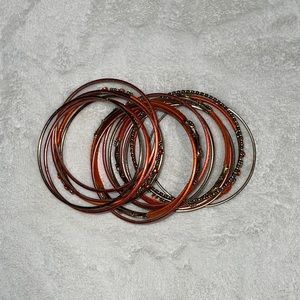 Orange and gold bracelet set